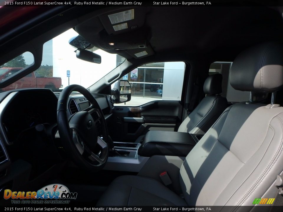 2015 Ford F150 Lariat SuperCrew 4x4 Ruby Red Metallic / Medium Earth Gray Photo #9