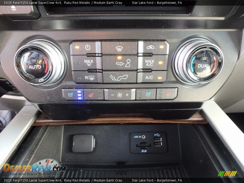 2015 Ford F150 Lariat SuperCrew 4x4 Ruby Red Metallic / Medium Earth Gray Photo #19
