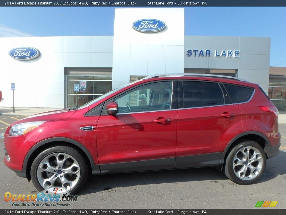 2014 Ford Escape Titanium 2.0L EcoBoost 4WD Ruby Red / Charcoal Black Photo #1