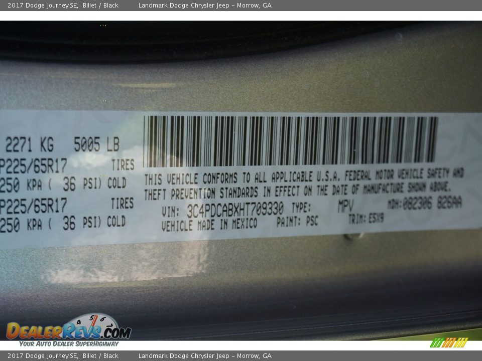 2017 Dodge Journey SE Billet / Black Photo #8