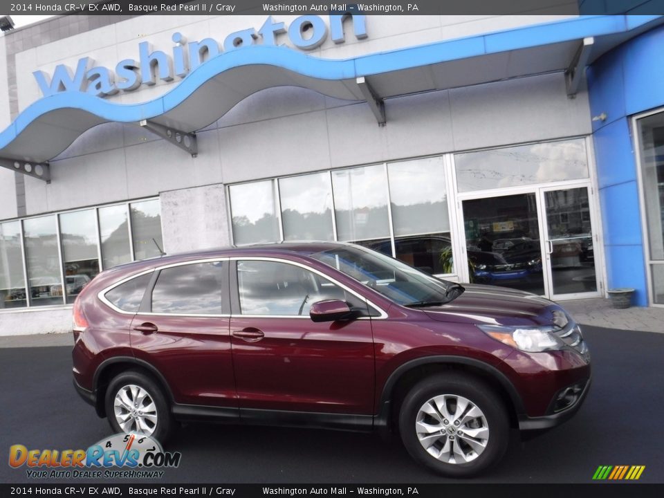 2014 Honda CR-V EX AWD Basque Red Pearl II / Gray Photo #2