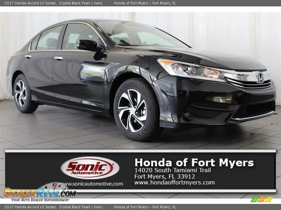 2017 Honda Accord LX Sedan Crystal Black Pearl / Ivory Photo #1