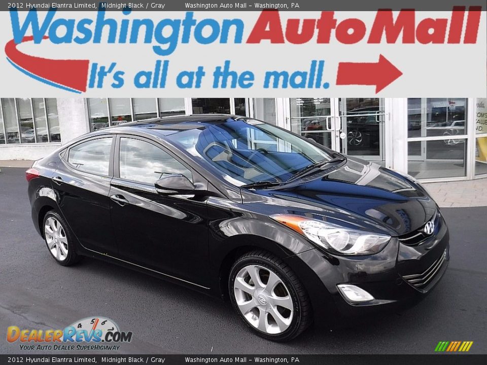 2012 Hyundai Elantra Limited Midnight Black / Gray Photo #1