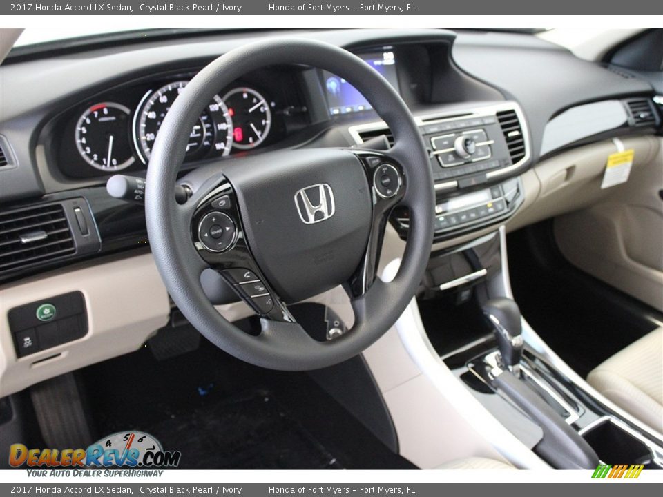 2017 Honda Accord LX Sedan Crystal Black Pearl / Ivory Photo #10