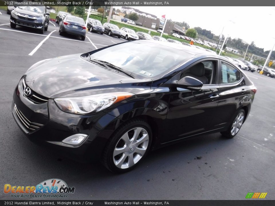 2012 Hyundai Elantra Limited Midnight Black / Gray Photo #6