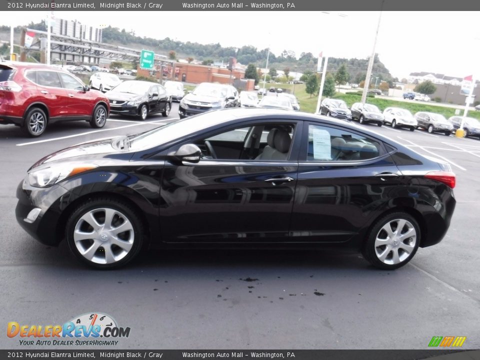 2012 Hyundai Elantra Limited Midnight Black / Gray Photo #7
