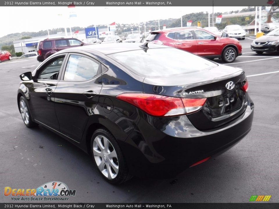 2012 Hyundai Elantra Limited Midnight Black / Gray Photo #8