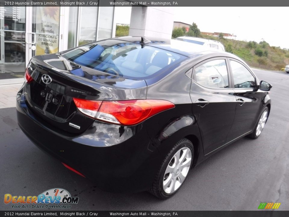 2012 Hyundai Elantra Limited Midnight Black / Gray Photo #10