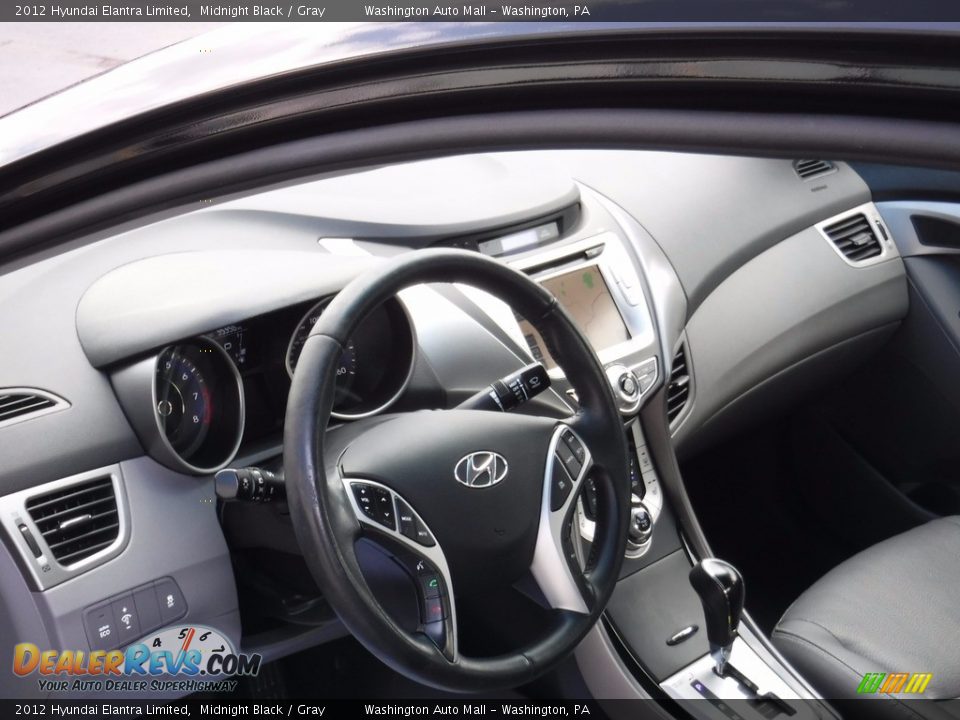 2012 Hyundai Elantra Limited Midnight Black / Gray Photo #13