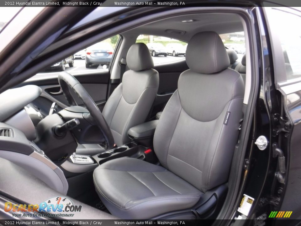 2012 Hyundai Elantra Limited Midnight Black / Gray Photo #14