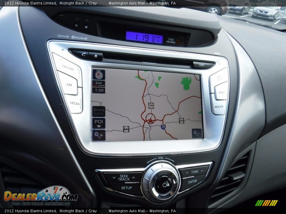 2012 Hyundai Elantra Limited Midnight Black / Gray Photo #18