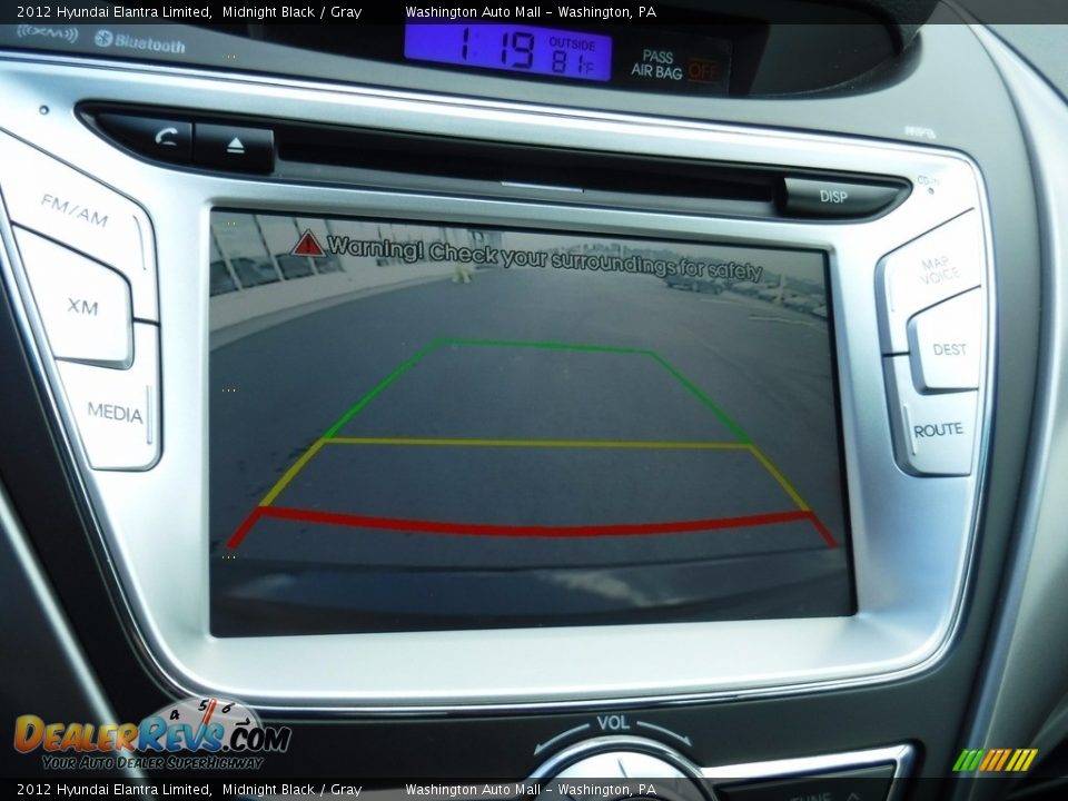 2012 Hyundai Elantra Limited Midnight Black / Gray Photo #19