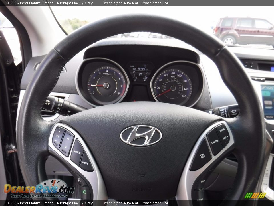 2012 Hyundai Elantra Limited Midnight Black / Gray Photo #23
