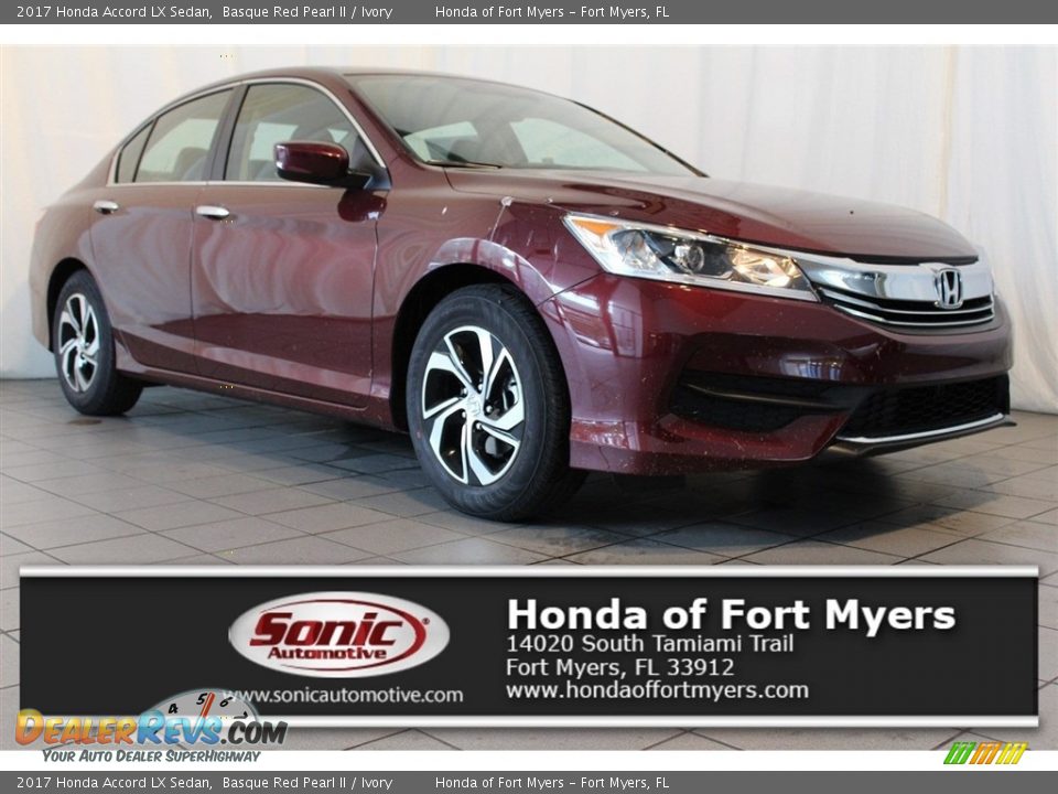 2017 Honda Accord LX Sedan Basque Red Pearl II / Ivory Photo #1