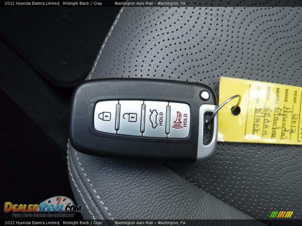 2012 Hyundai Elantra Limited Midnight Black / Gray Photo #26