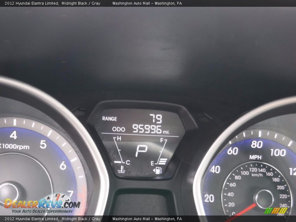 2012 Hyundai Elantra Limited Midnight Black / Gray Photo #30