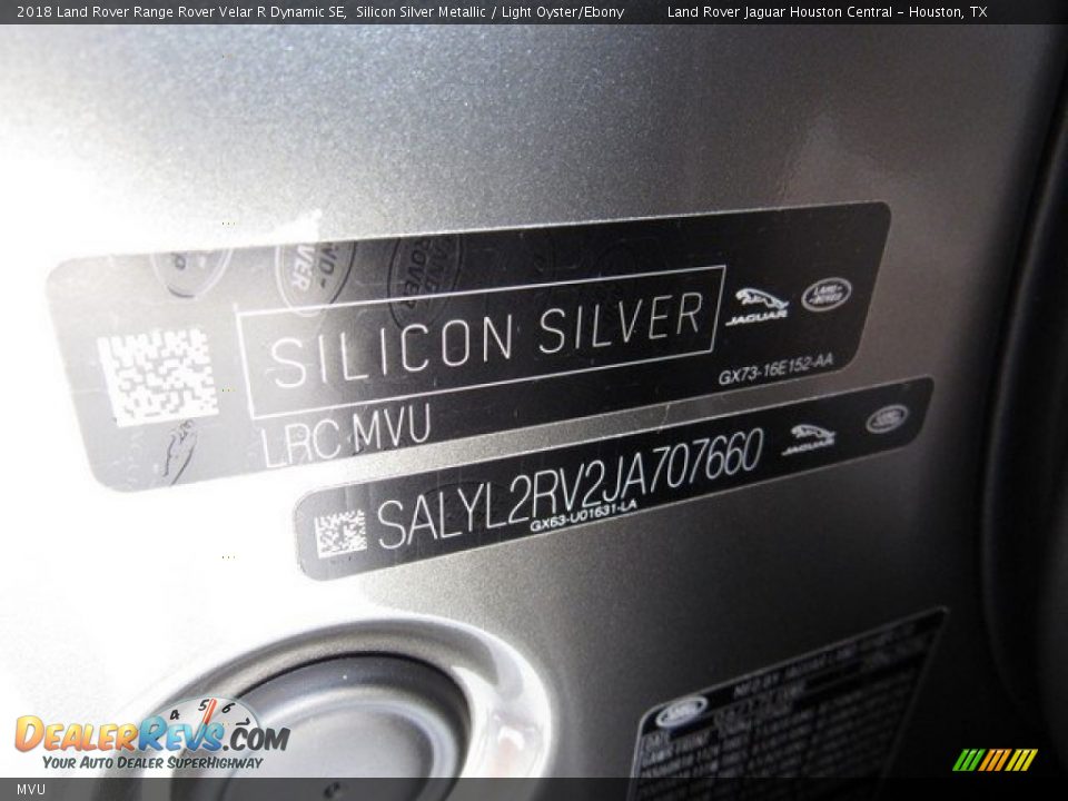 MVU - 2018 Land Rover Range Rover Velar