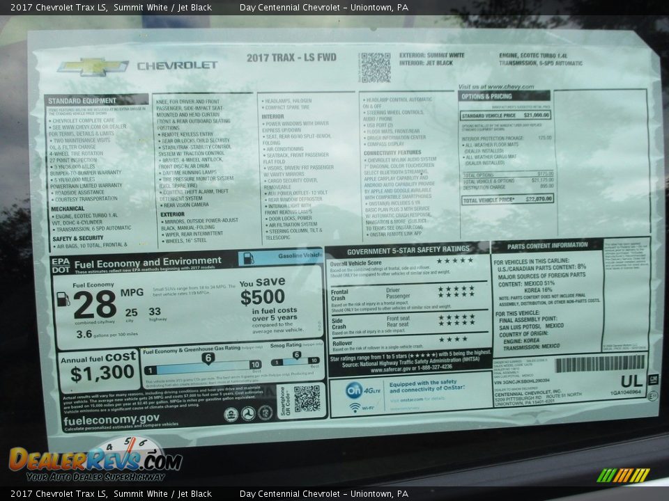 2017 Chevrolet Trax LS Summit White / Jet Black Photo #5