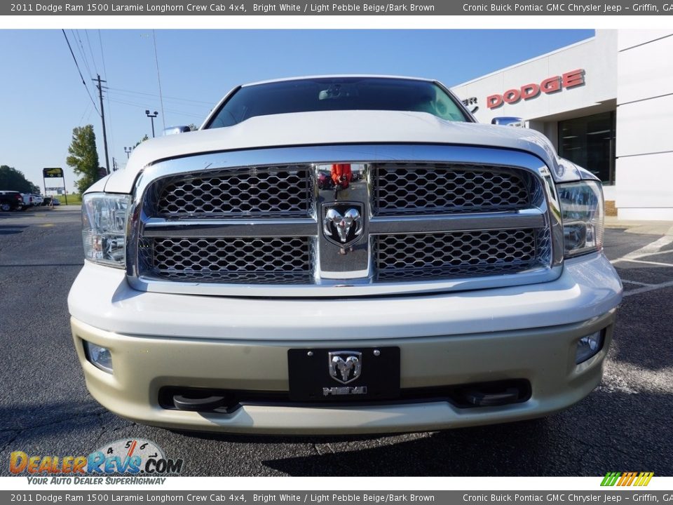 2011 Dodge Ram 1500 Laramie Longhorn Crew Cab 4x4 Bright White / Light Pebble Beige/Bark Brown Photo #2