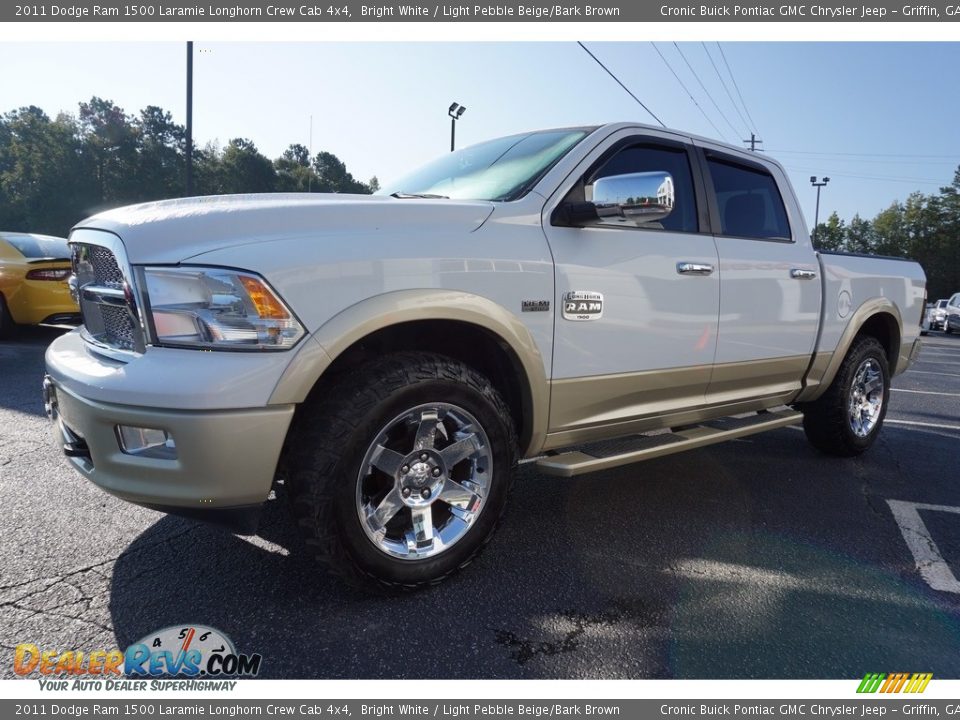 2011 Dodge Ram 1500 Laramie Longhorn Crew Cab 4x4 Bright White / Light Pebble Beige/Bark Brown Photo #3