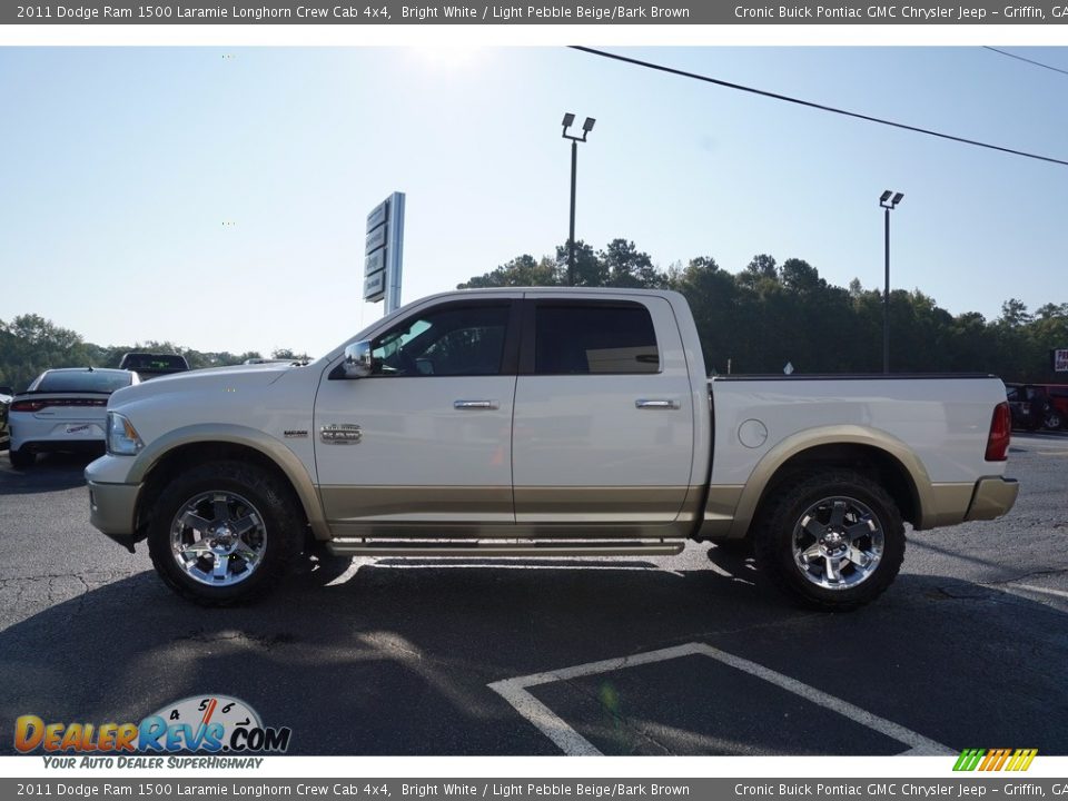 2011 Dodge Ram 1500 Laramie Longhorn Crew Cab 4x4 Bright White / Light Pebble Beige/Bark Brown Photo #4