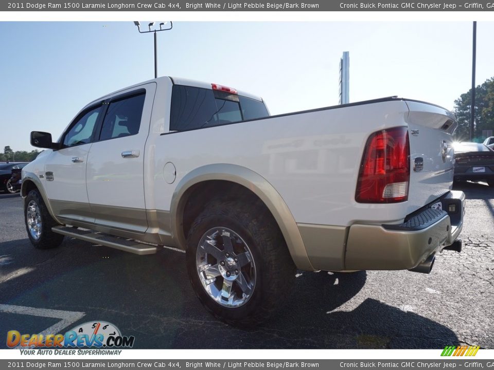 2011 Dodge Ram 1500 Laramie Longhorn Crew Cab 4x4 Bright White / Light Pebble Beige/Bark Brown Photo #5