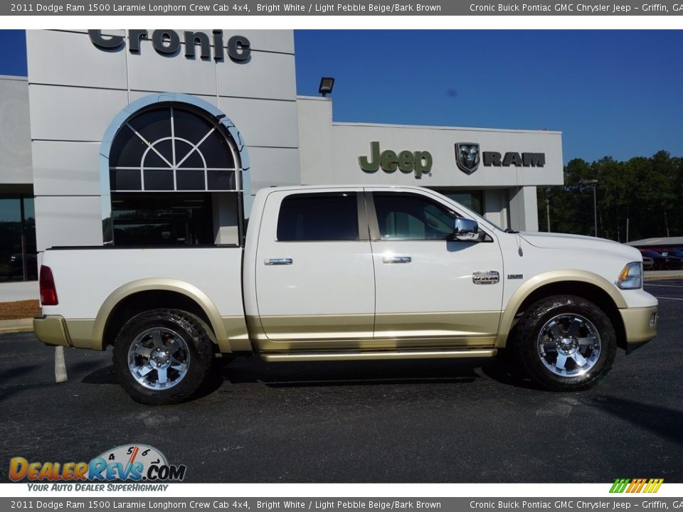 2011 Dodge Ram 1500 Laramie Longhorn Crew Cab 4x4 Bright White / Light Pebble Beige/Bark Brown Photo #8