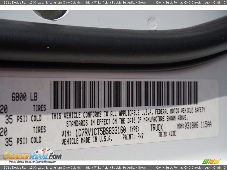 2011 Dodge Ram 1500 Laramie Longhorn Crew Cab 4x4 Bright White / Light Pebble Beige/Bark Brown Photo #28