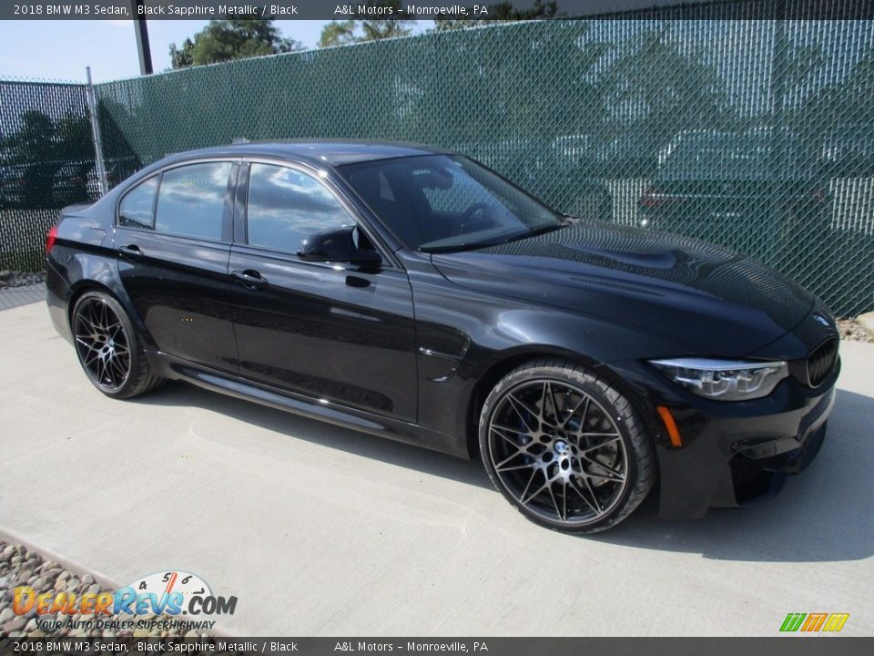 2018 BMW M3 Sedan Black Sapphire Metallic / Black Photo #1