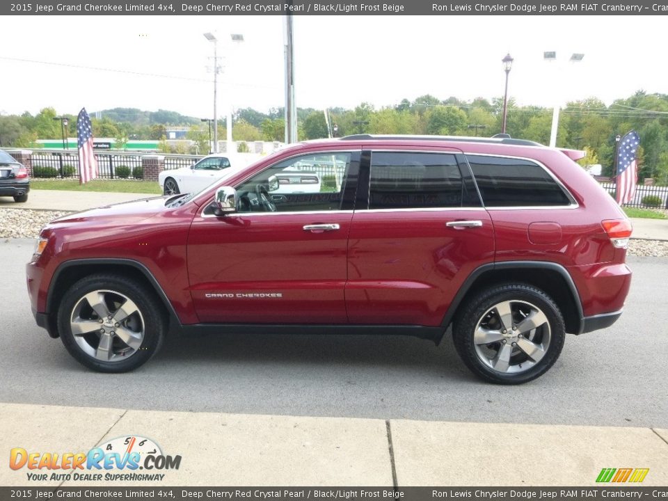 2015 Jeep Grand Cherokee Limited 4x4 Deep Cherry Red Crystal Pearl / Black/Light Frost Beige Photo #6