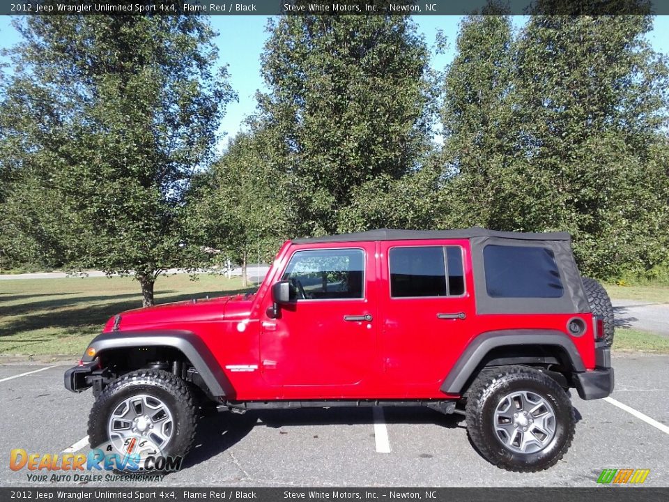 2012 Jeep Wrangler Unlimited Sport 4x4 Flame Red / Black Photo #1