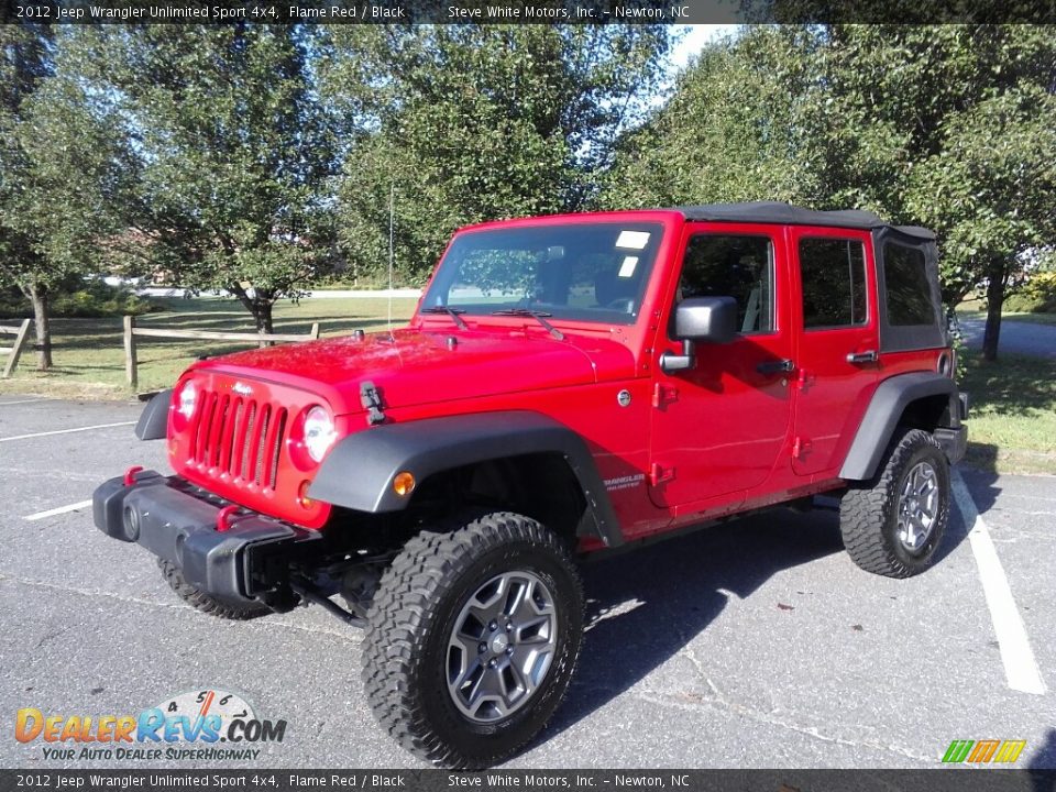 2012 Jeep Wrangler Unlimited Sport 4x4 Flame Red / Black Photo #2