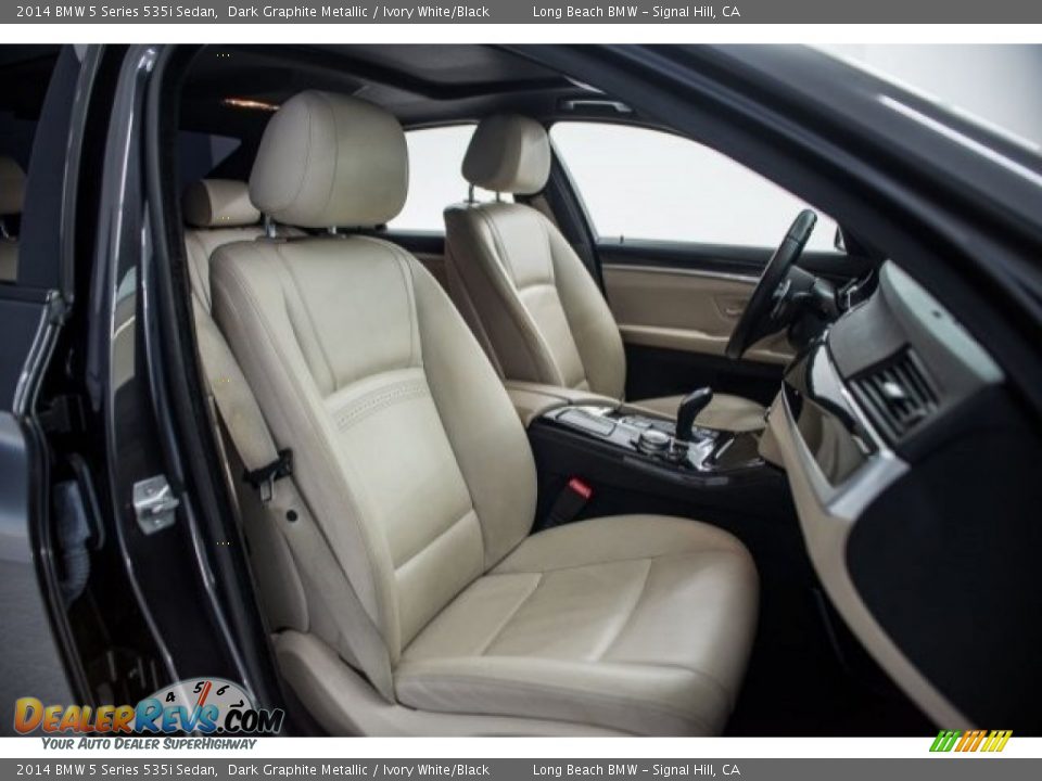 2014 BMW 5 Series 535i Sedan Dark Graphite Metallic / Ivory White/Black Photo #6