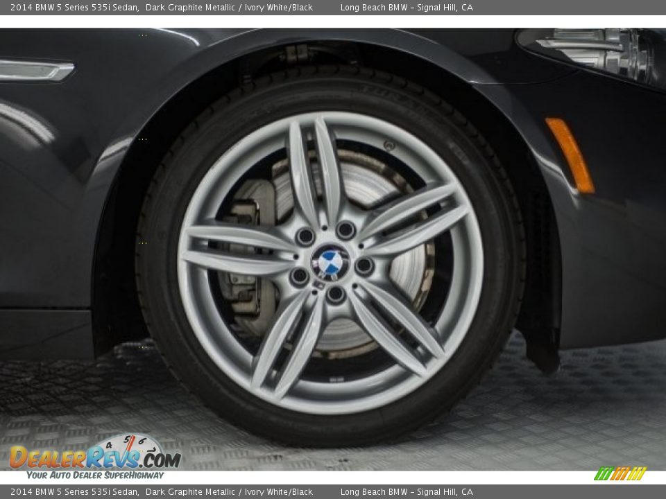 2014 BMW 5 Series 535i Sedan Dark Graphite Metallic / Ivory White/Black Photo #8