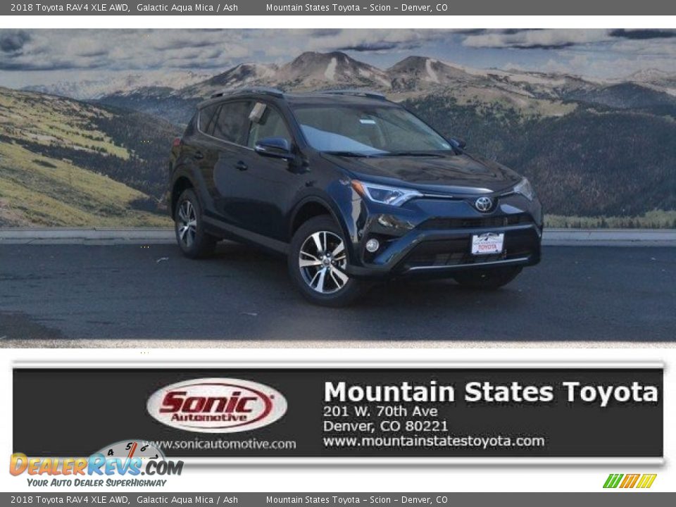 2018 Toyota RAV4 XLE AWD Galactic Aqua Mica / Ash Photo #1