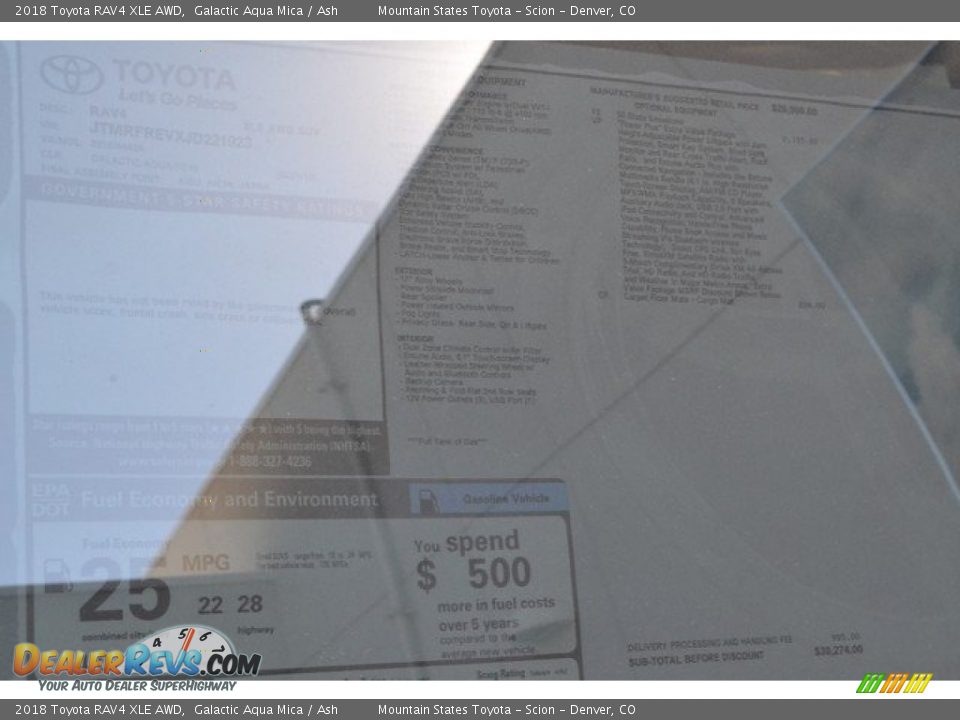2018 Toyota RAV4 XLE AWD Galactic Aqua Mica / Ash Photo #10