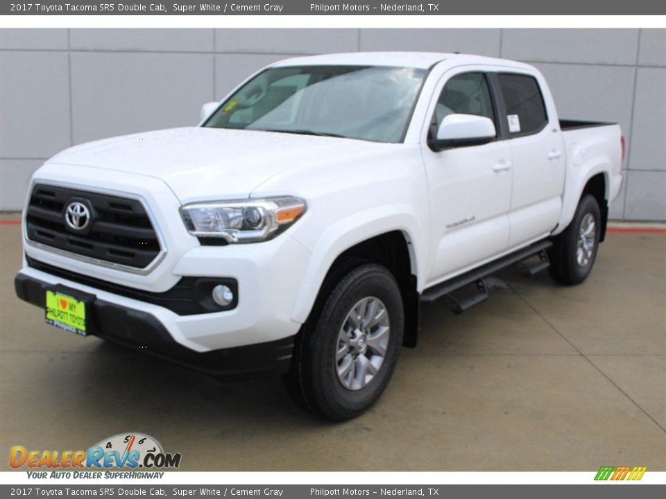 2017 Toyota Tacoma SR5 Double Cab Super White / Cement Gray Photo #3