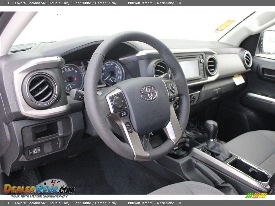 2017 Toyota Tacoma SR5 Double Cab Super White / Cement Gray Photo #10