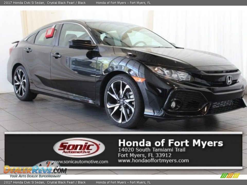 2017 Honda Civic Si Sedan Crystal Black Pearl / Black Photo #1