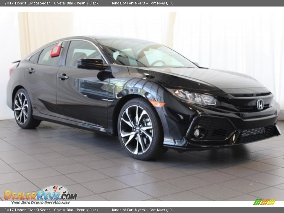 2017 Honda Civic Si Sedan Crystal Black Pearl / Black Photo #2