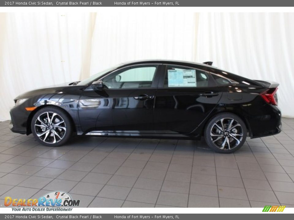 2017 Honda Civic Si Sedan Crystal Black Pearl / Black Photo #5