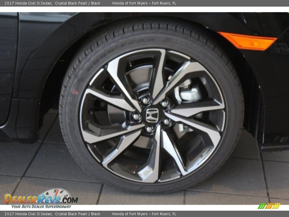 2017 Honda Civic Si Sedan Crystal Black Pearl / Black Photo #8