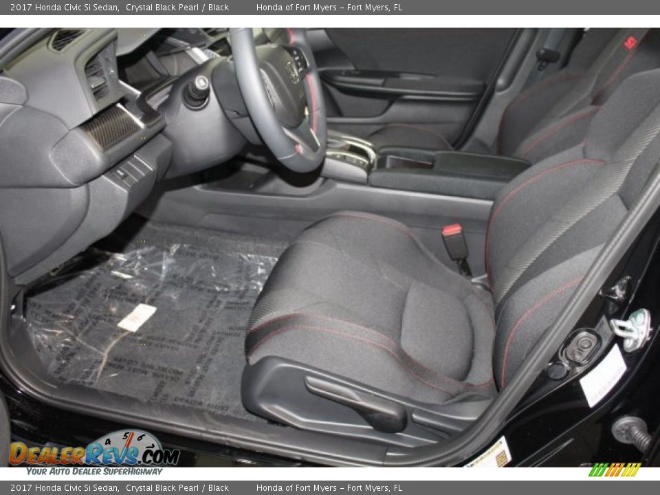 2017 Honda Civic Si Sedan Crystal Black Pearl / Black Photo #11