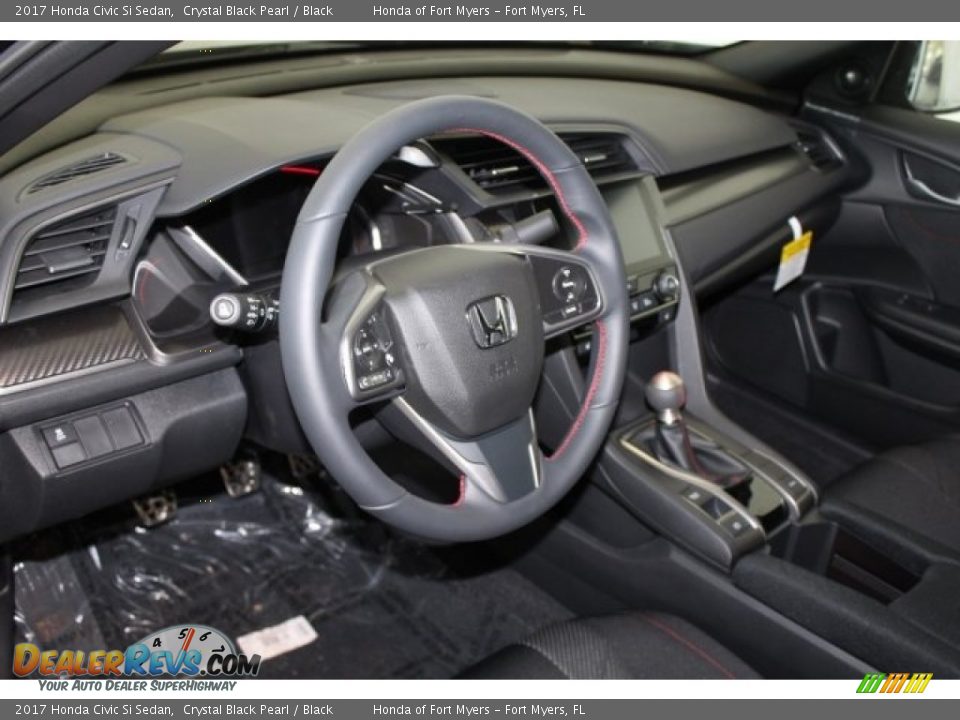 2017 Honda Civic Si Sedan Crystal Black Pearl / Black Photo #12