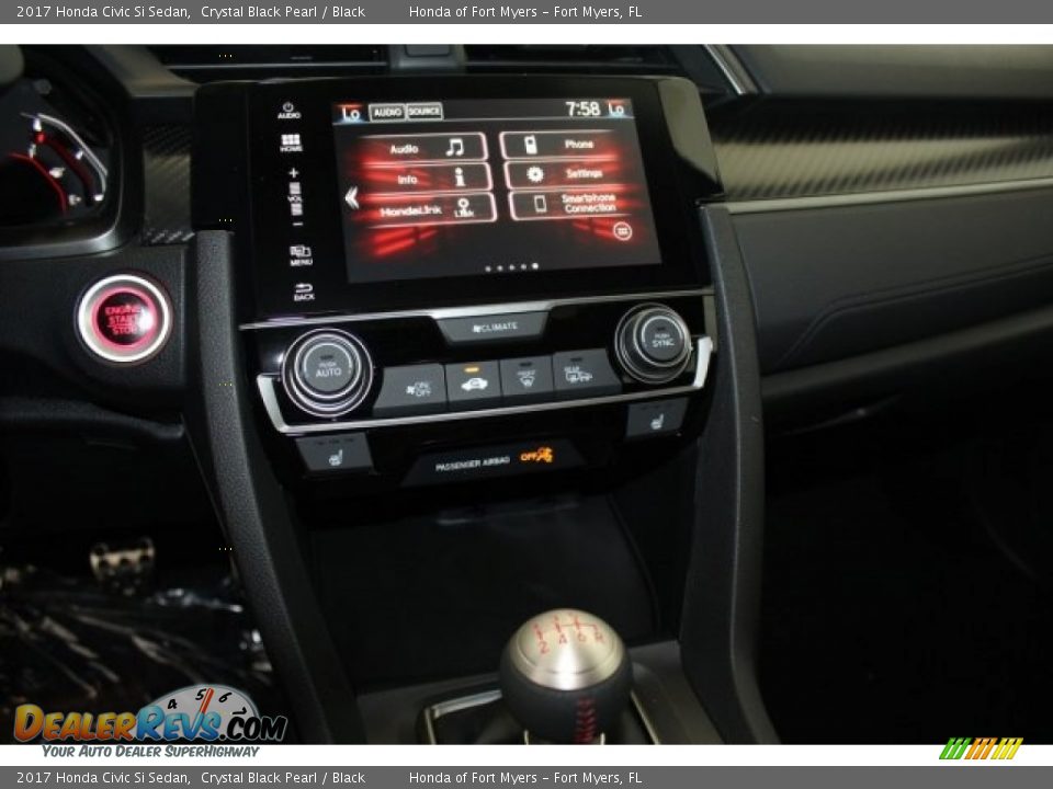 2017 Honda Civic Si Sedan Crystal Black Pearl / Black Photo #15