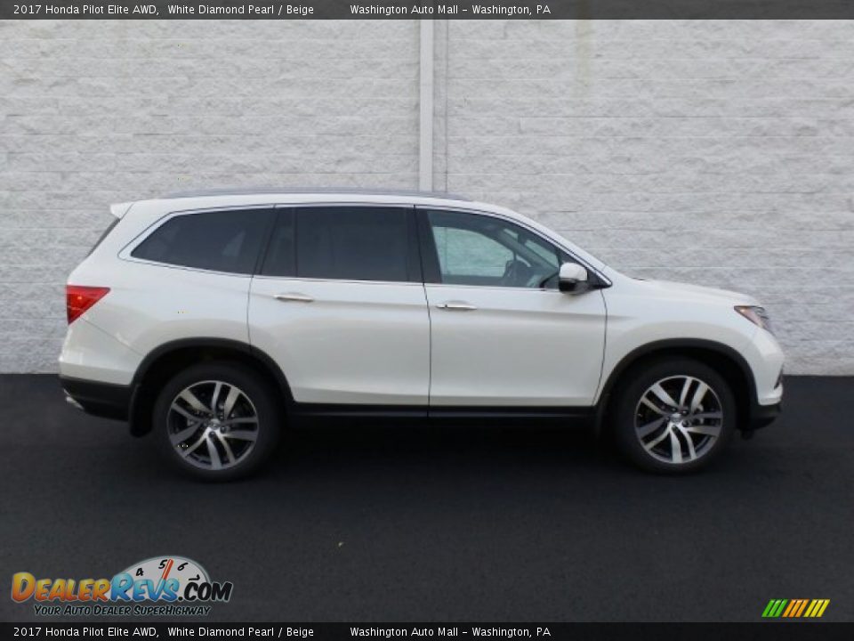 2017 Honda Pilot Elite AWD White Diamond Pearl / Beige Photo #2