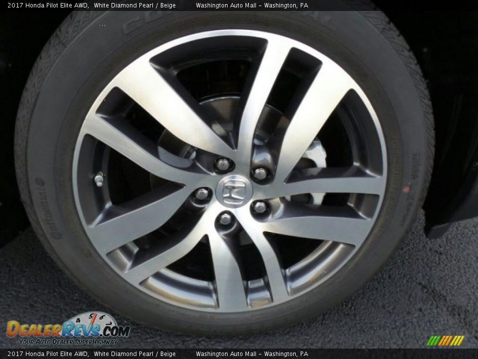 2017 Honda Pilot Elite AWD White Diamond Pearl / Beige Photo #3