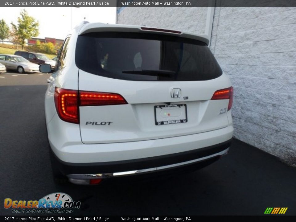 2017 Honda Pilot Elite AWD White Diamond Pearl / Beige Photo #7