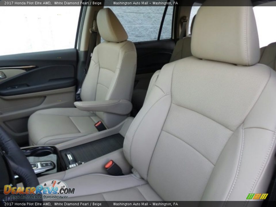 2017 Honda Pilot Elite AWD White Diamond Pearl / Beige Photo #10