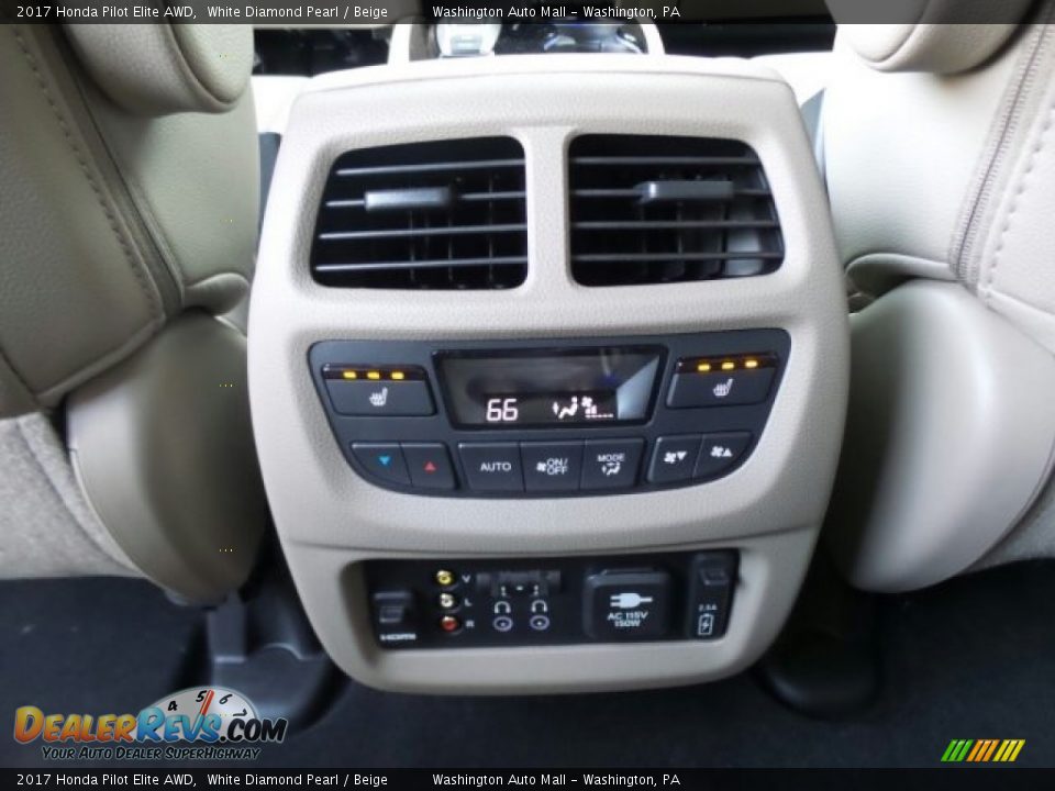 2017 Honda Pilot Elite AWD White Diamond Pearl / Beige Photo #12
